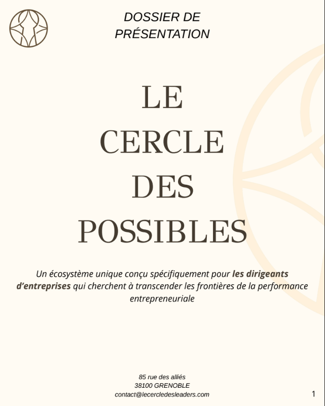 Dossier de présentation Le Cercle des possibles